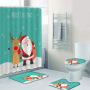 Clear Polyester With Shower Curtain And Rugs, Famous Printing Christmas Shower Curtain Set#