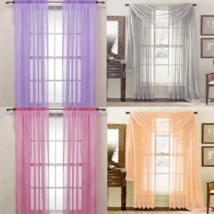 Ready Made Homes Bedspread And Matching Window Curtain Sheer Panels, New Product Ideas 2019 Organza Cortinas Para Sala/