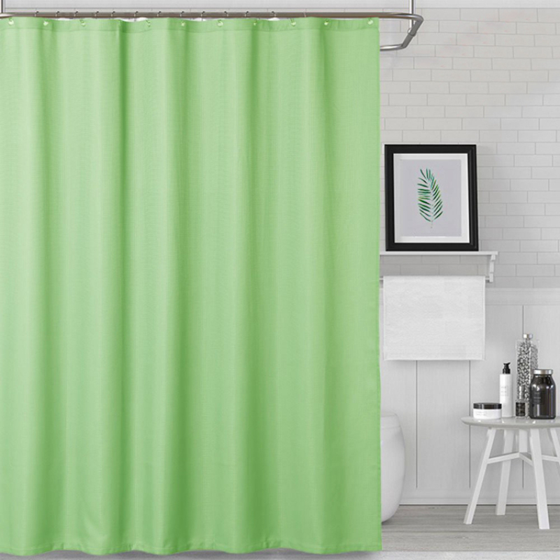 Waffle Weave Shower Curtain, Modern Fabric Bathroom Curtain/