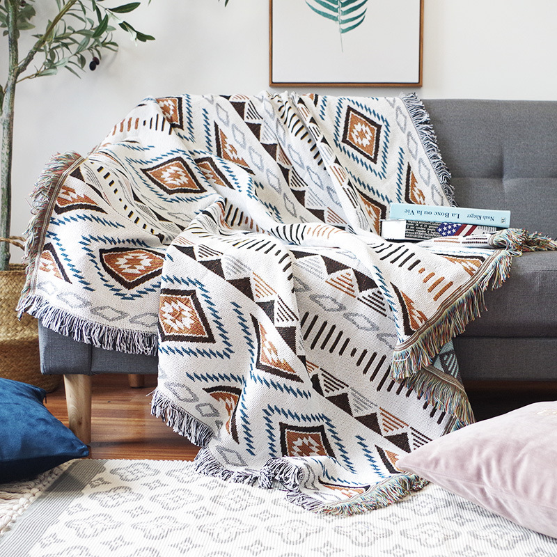 Bohemian Knitted Throw Thread Blanket on the Bed Decorative Sofa Towel Bed Cover Plaid Wall Tapestry Bedspread Tablecloth