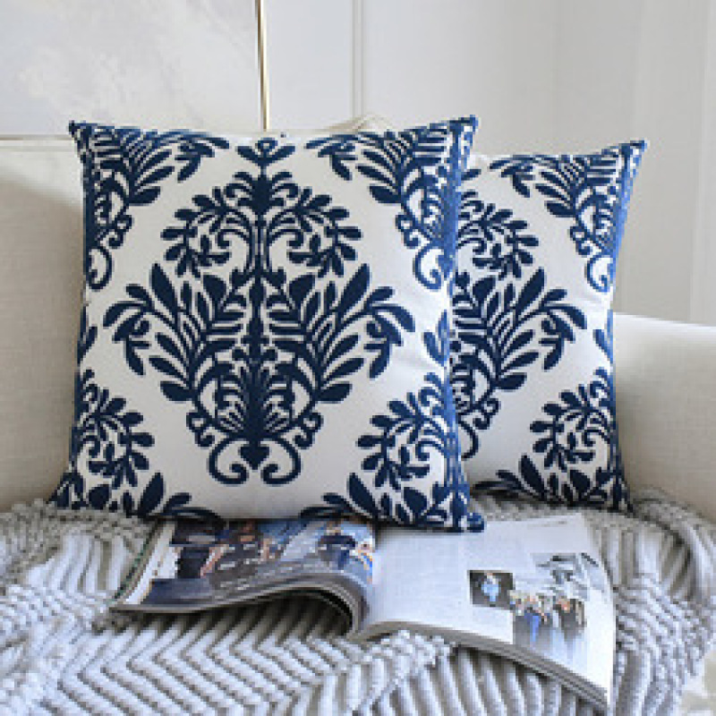 Geometric Pattern Chinese Classical Embroidery Home Pillow Fashion Sofa Pillow, 2019 New Chinese Blue And White Porcelain /
