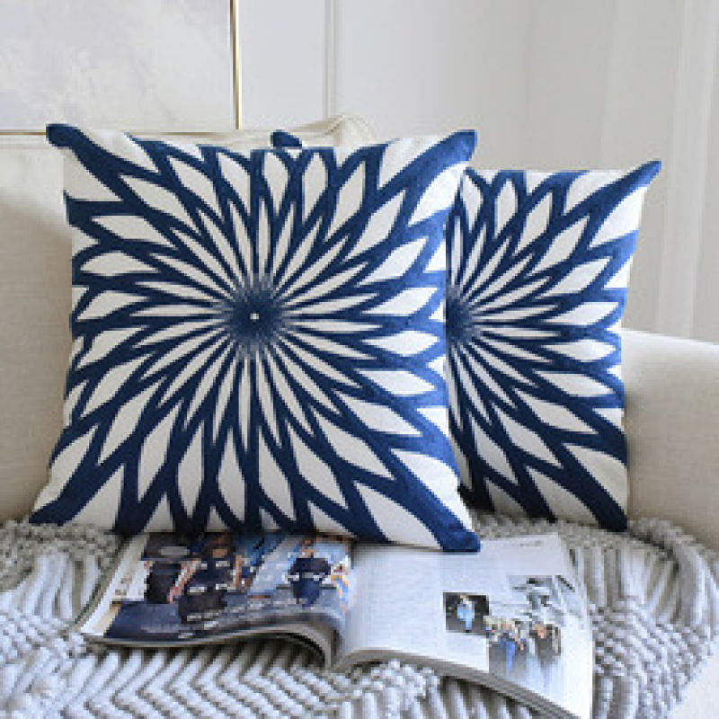 Geometric Pattern Chinese Classical Embroidery Home Pillow Fashion Sofa Pillow, 2019 New Chinese Blue And White Porcelain /