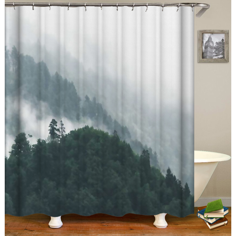 Bathroom printed Polyester Waterproof Shower Curtain, 72 inches by 72 inches PEVA material shower curtain/