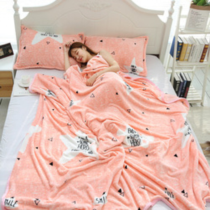 Super Soft 100% Polyester Blanket, Plush Fuzzy Sofa Bedding Flannel Fleece Throw Blanket#