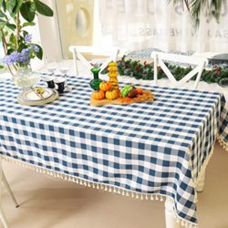 Simple And Generous Rural Style Home Dining Table Cloth Restaurant Rectangular Picnic Plaid Cloth green Checkered Tablecloth