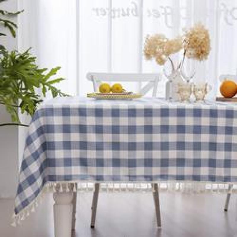 Simple And Generous Rural Style Home Dining Table Cloth Restaurant Rectangular Picnic Plaid Cloth green Checkered Tablecloth