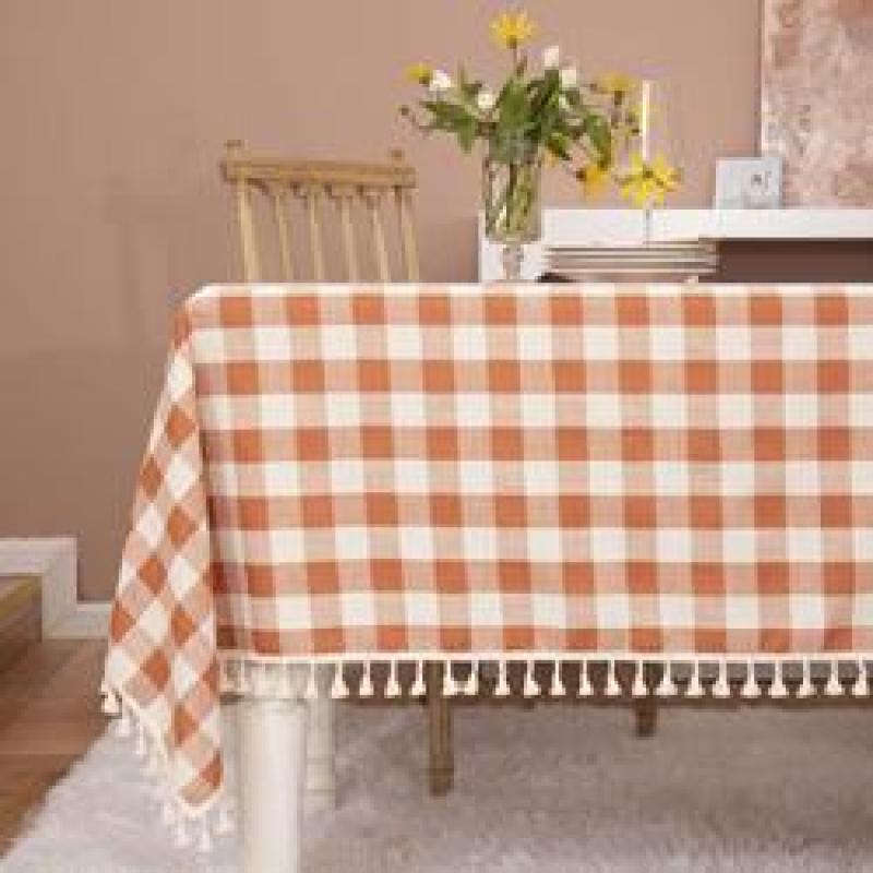 Simple And Generous Rural Style Home Dining Table Cloth Restaurant Rectangular Picnic Plaid Cloth green Checkered Tablecloth