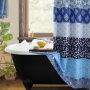 Printed Polyester Waffle Shower Curtains, Washable Waterproof Bathroom Curtain for Home Decor$