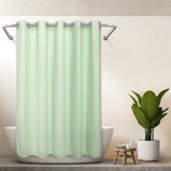 Waterproof Shower Curtain Waffle Weave, Solid Waffle  Bathroom Curtain /
