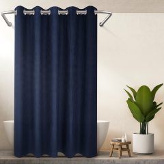 Waterproof Shower Curtain Waffle Weave, Solid Waffle  Bathroom Curtain /