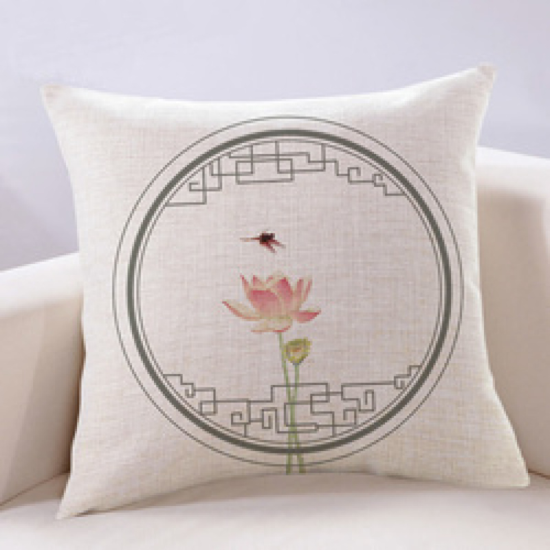 Modern Cushion Cover , Lotus Flowers Cushions, Chinese Cushion