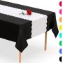 Heart Shape Disposable Table Runner 5 Pack 14 x 108 inch, Black White Shape Plastic Table Runner for Your Party Table#