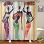 Wholesale Black Woman Shower Curtain Digit Print, Home Goods Africa Bath Shower Curtain Set/