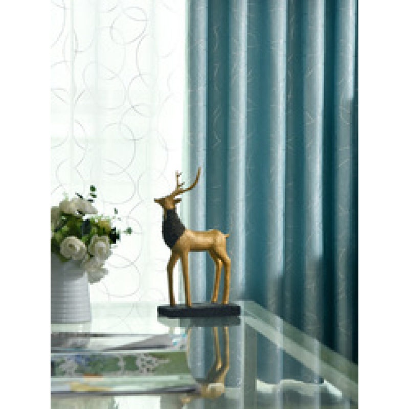 Hot selling modern 100% Polyester jacquard luxury blackout curtain silver