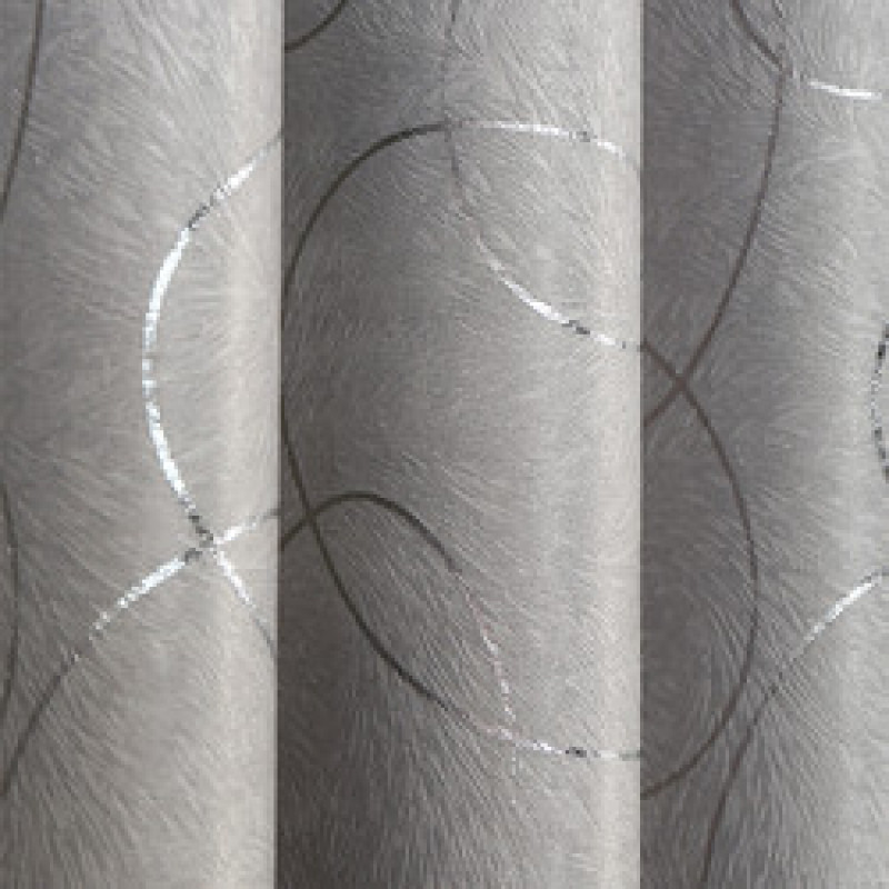 Hot selling modern 100% Polyester jacquard luxury blackout curtain silver