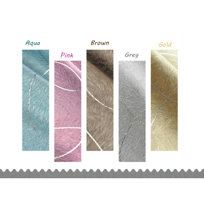 Hot selling modern 100% Polyester jacquard luxury blackout curtain silver