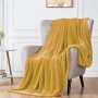 Dark Yellow Solid Color Velvet Warm Flannel Blanket For Living Room Bed  Blanket/