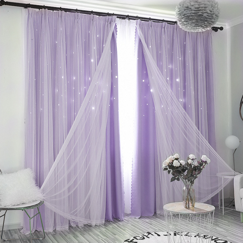 lace living room star cloth european sheer curtain