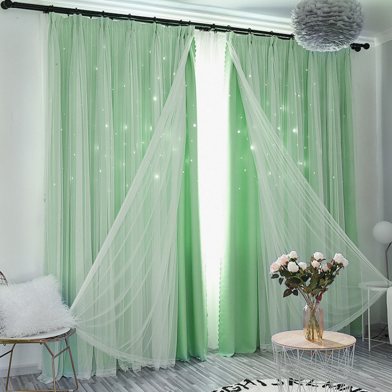lace living room star cloth european sheer curtain