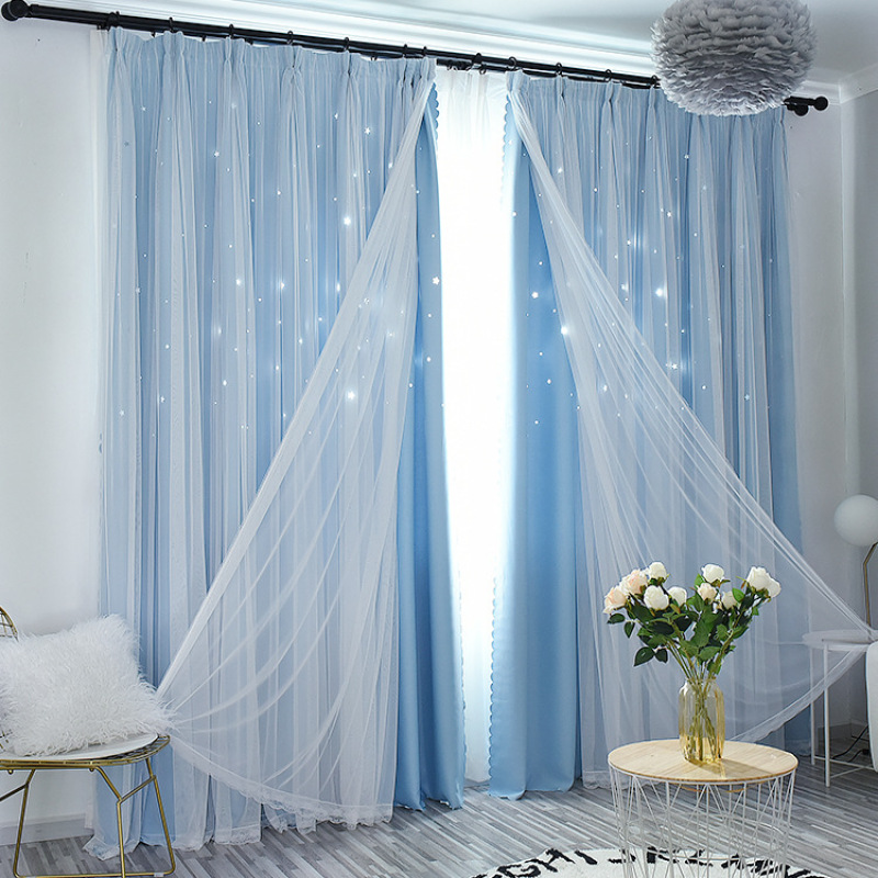 lace living room star cloth european sheer curtain