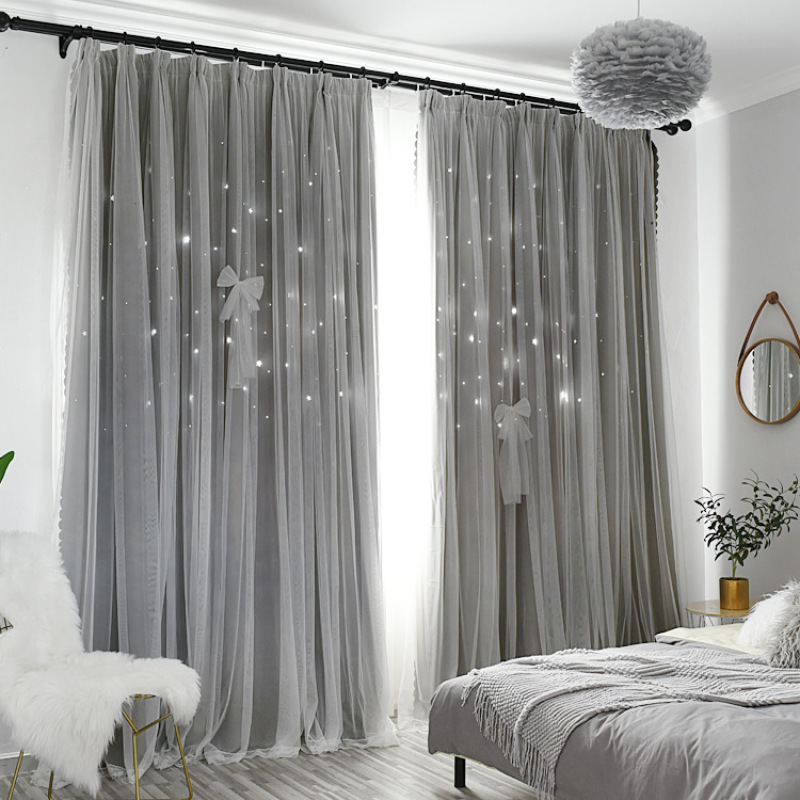 lace living room star cloth european sheer curtain