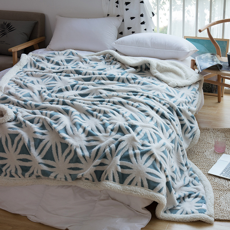 Winter Double Lamb Cashmere Blanket Bed Sofa Warm Wool Blanket Sheet Bedspread Portable Travel Cover Blanket