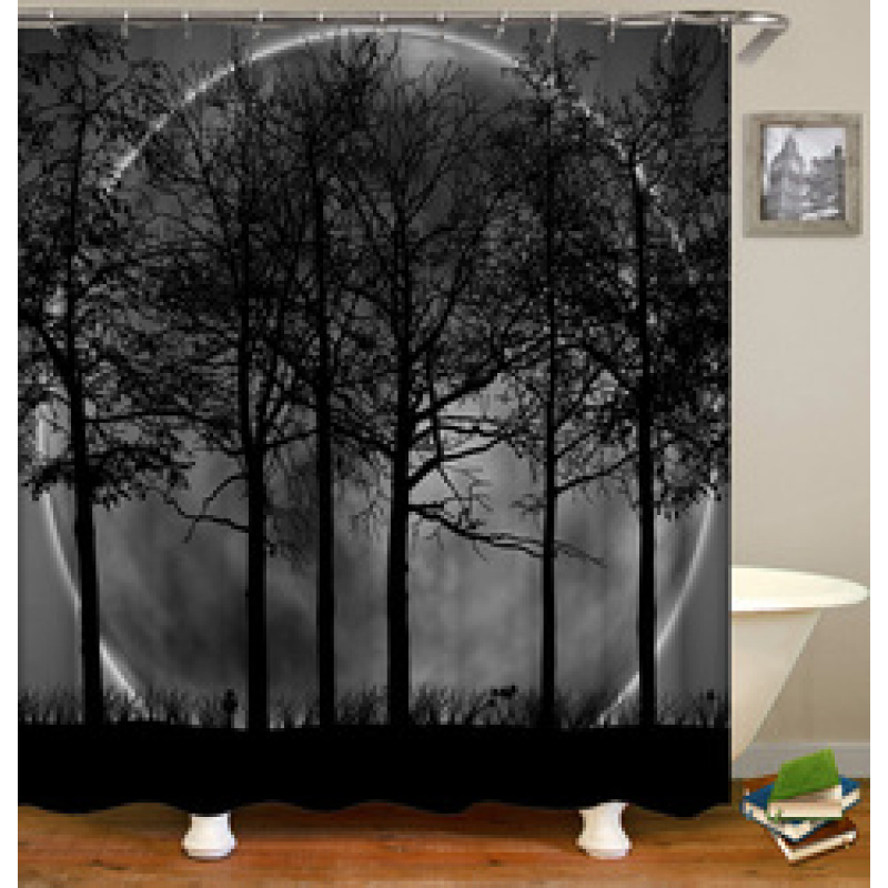 Drop Shipping Polyester Shower Curtains Latest Design Printed Wholesale Custom Classical Wood Grain 3D Printed Shower Curtain