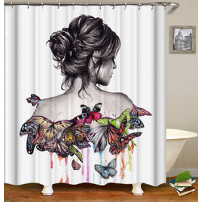 Drop Shipping Polyester Shower Curtains Latest Design Printed Wholesale Custom Classical Wood Grain 3D Printed Shower Curtain