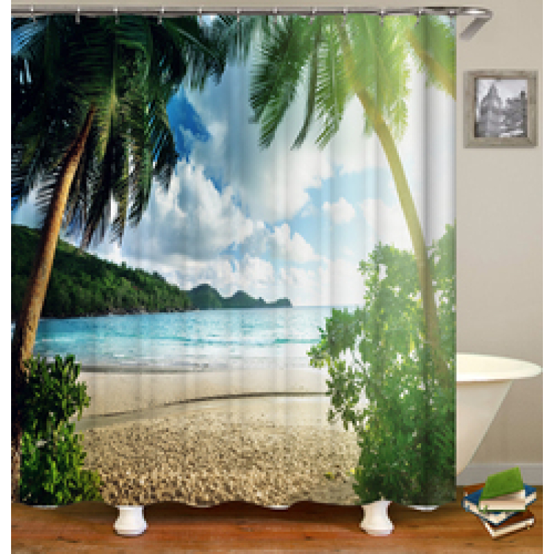 Drop Shipping Polyester Shower Curtains Latest Design Printed Wholesale Custom Classical Wood Grain 3D Printed Shower Curtain
