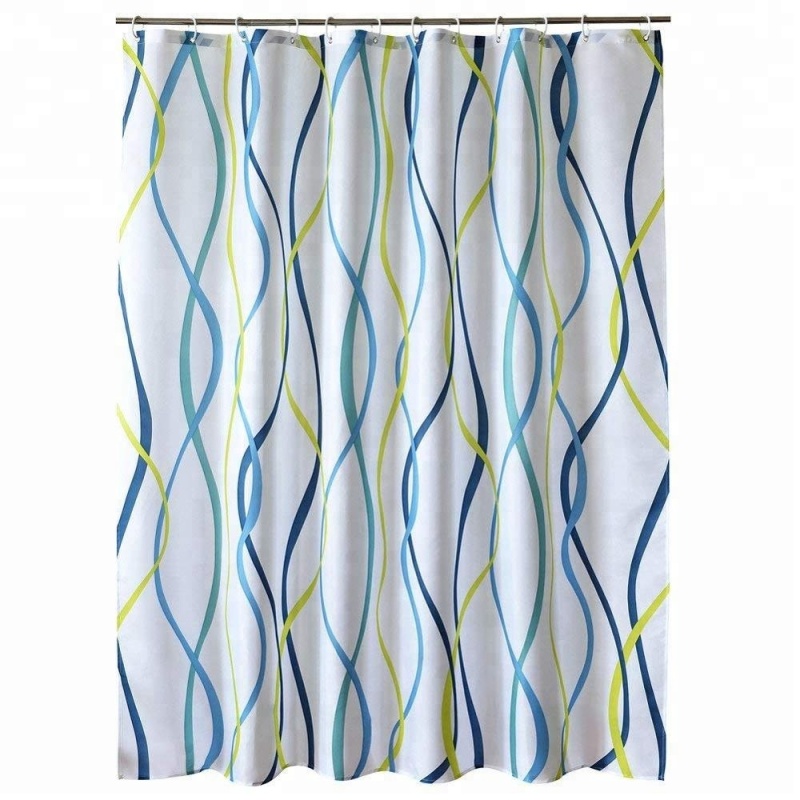 wholesale color ribbon pattern embroidery shower curtain