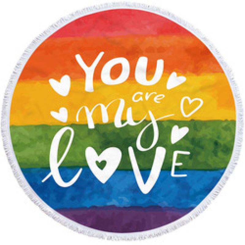 Love is Love Round Beach Towel, Custom Rainbow Microfiber Beach Towels#