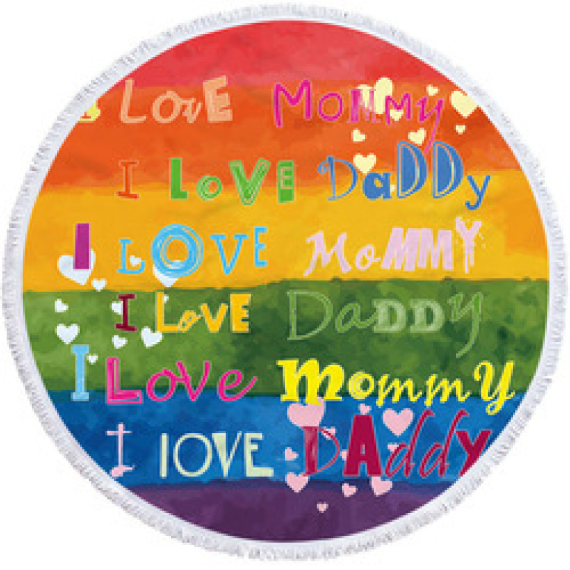 Love is Love Round Beach Towel, Custom Rainbow Microfiber Beach Towels#