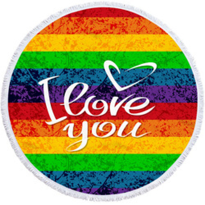 Love is Love Round Beach Towel, Custom Rainbow Microfiber Beach Towels#