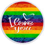 Love is Love Round Beach Towel, Custom Rainbow Microfiber Beach Towels#