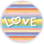 Love is Love Round Beach Towel, Custom Rainbow Microfiber Beach Towels#