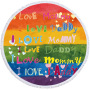 Love is Love Round Beach Towel, Custom Rainbow Microfiber Beach Towels#