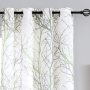 Internet celebrity hot products Small gray branch printing curtain set,Foil gold white tree print translucent curtain/