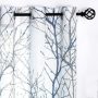 Internet celebrity hot products Small gray branch printing curtain set,Foil gold white tree print translucent curtain/