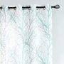 Internet celebrity hot products Small gray branch printing curtain set,Foil gold white tree print translucent curtain/