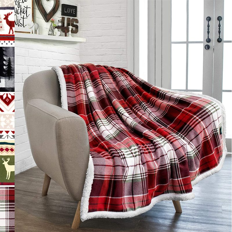2021 hot sale Cashmere Blankets Cozy Double Lightweight Blanket, Velvet Travel Plaids Christmas Gift#
