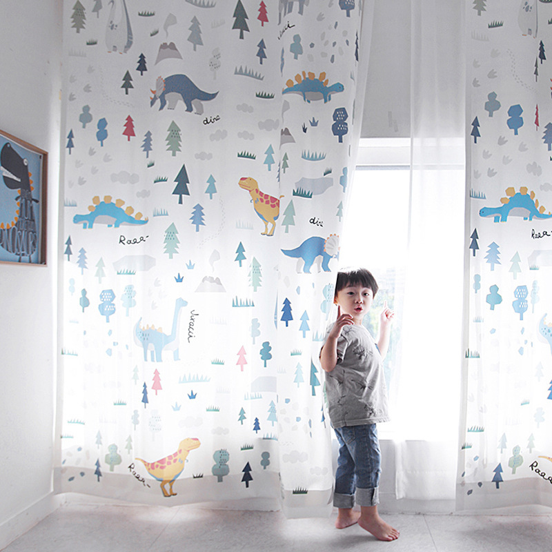 Amazon top seller 2019 fire retardant child curtains fabric, breathable blackout curtain for kids bedroom