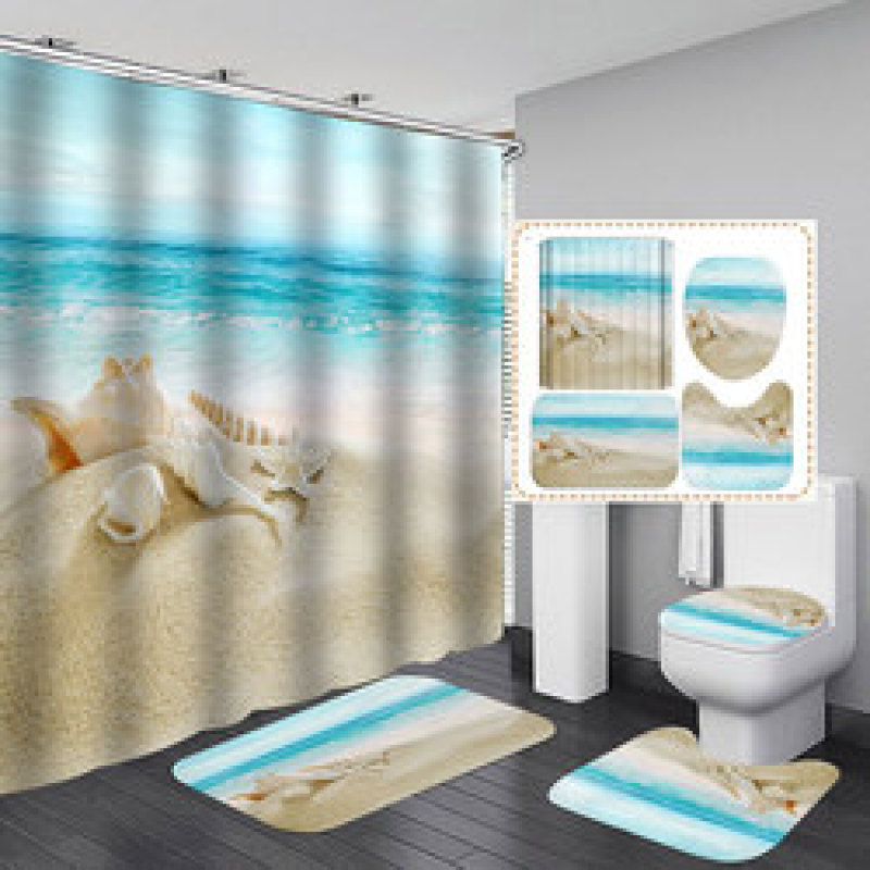 Drop shipping Custom Printed  Design Polyester shower curtain,Amazon Top Seller 2021 3D Custom Print Waterproof shower curtain