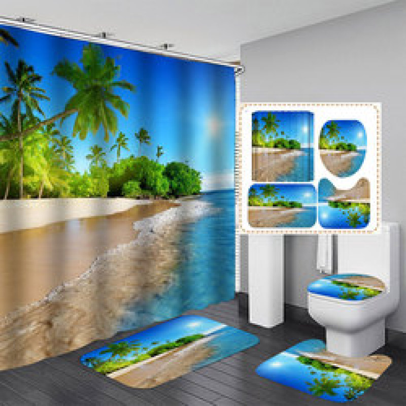 Drop shipping Custom Printed  Design Polyester shower curtain,Amazon Top Seller 2021 3D Custom Print Waterproof shower curtain