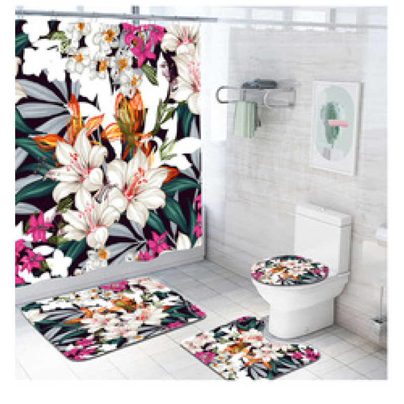 Drop shipping Custom Printed  Design Polyester shower curtain,Amazon Top Seller 2021 3D Custom Print Waterproof shower curtain