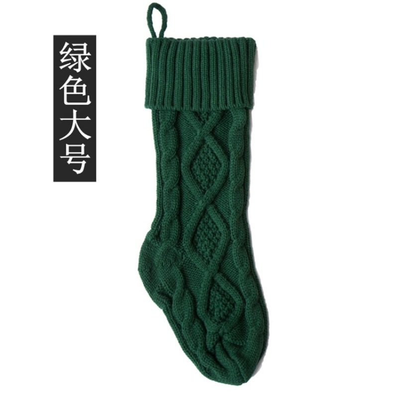 Large 46CM knitted wool home wall decoration candy bag sock set diamond gift bag sock hanging ornament Christmas sock set
