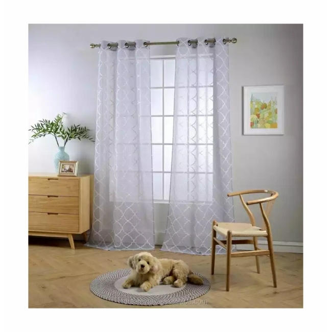 wholesale new product sheer curtain latest designs crystal lace curtain
