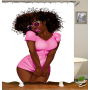 New Design Shower Curtain, Black Woman Bath Curtain/