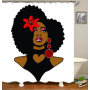 New Design Shower Curtain, Black Woman Bath Curtain/