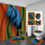 Made In China African Women Design 100%Polyester Bathroom Waterproof Fabric Shower Curtain, Fashion Shower Curtain Set/