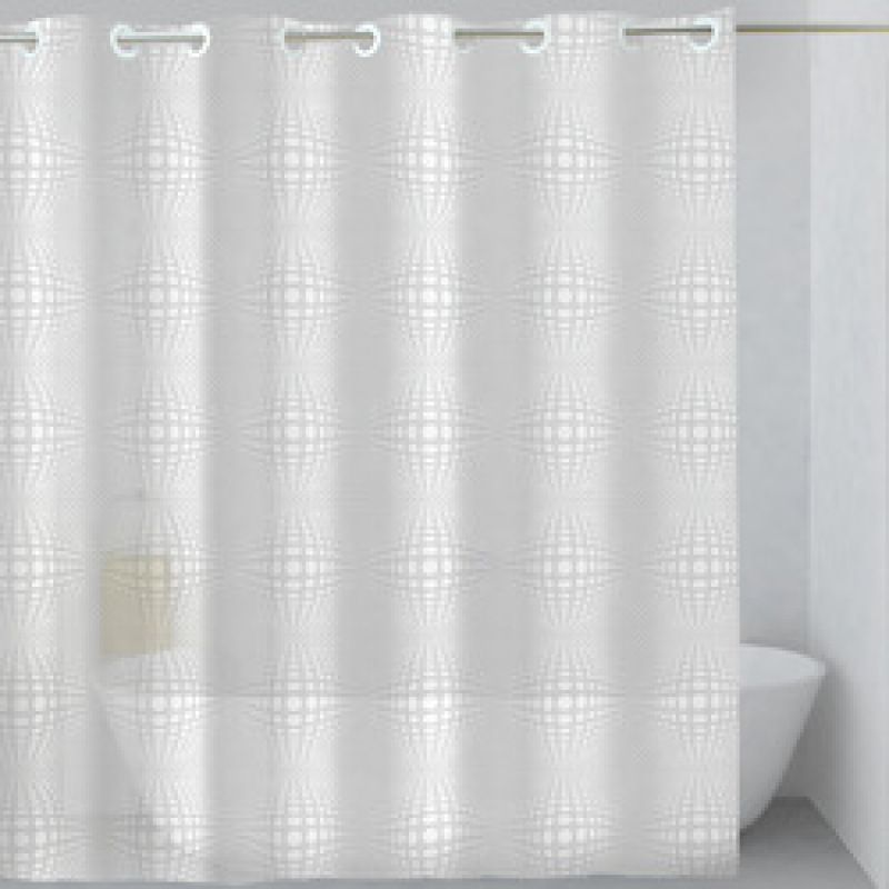 Black And White Checkered Shower Curtain,Built-in Large Ring Hookless Shower Curtain /